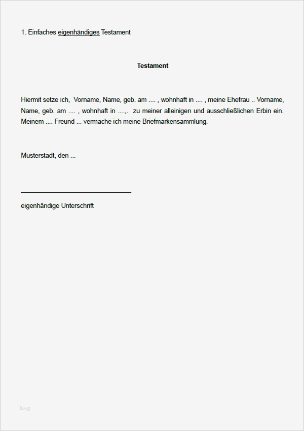 Einzel Testament Paket Sofort Download