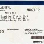 Vorlage Ticket Erstaunlich Ba Hu Fasching 30 Plus Leipzig Karten Dinner