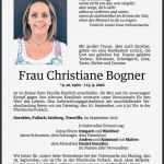 Vorlage Traueranzeige Word Hübsch Christiane Bogner todesanzeige Vn todesanzeigen