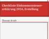 Vorlagen Einkommensteuererklärung 2016 Schönste Checkliste Einkommensteuererklärung 2016 Erstellung