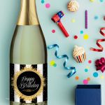 Weinflasche Etikett Vorlage Erstaunlich Sekt Wein Etikett &quot;happy Birthday&quot; Uniqart Label