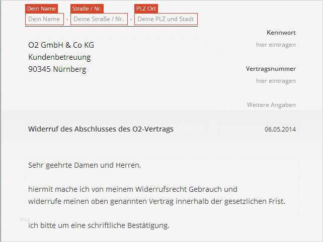 Widerruf O2 Vorlage Genial Groß Vorlage Für Einen Vertrag Ideen Beispiel