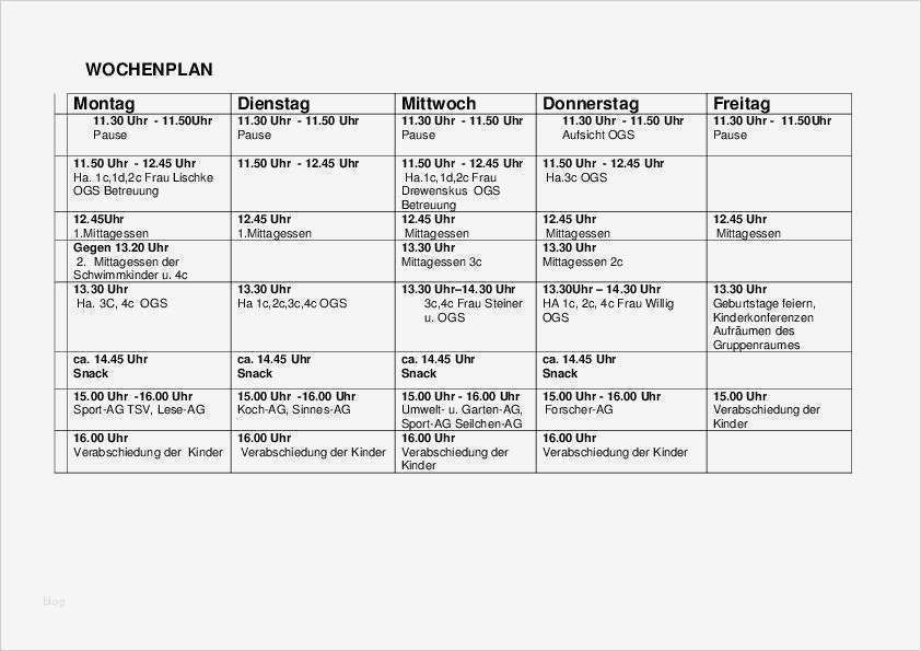 Wochenplan Vorlage Kindergarten Großartig Ganztag Halbtag | Vorlage Ideen