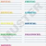 Wochenplan Vorlage Kindergarten Inspiration Printable Wochenplan Zum Kostenlosen Download