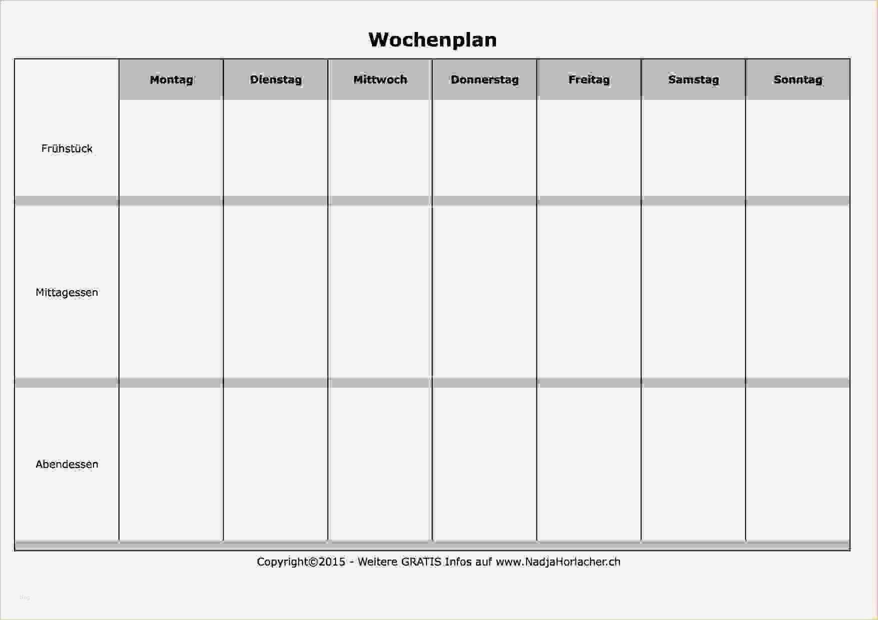 Wochenplan Vorlage Kindergarten Süß Vorlagen Wochenplan Vorlage Excel