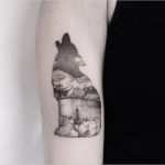 Wolf Tattoo Vorlage Erstaunlich 40 Creative &amp; Unique Landscape Animal Tattoo Designs