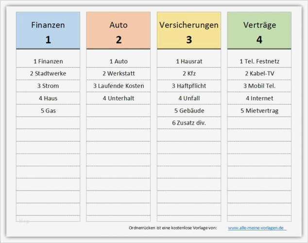 Ordnerrücken Vorlage Download