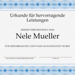 Word Vorlage Zertifikat Schön Urkunde Für Hervorragende Leistungen Blau Fice Templates