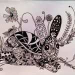 Zentangle Vorlagen Neu Lieschens Bilder Zentangle 213 Hase Mit Blumen