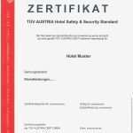 Zertifikat Vorlage Erstaunlich Hotel Safety &amp; Security – TÜv Austria