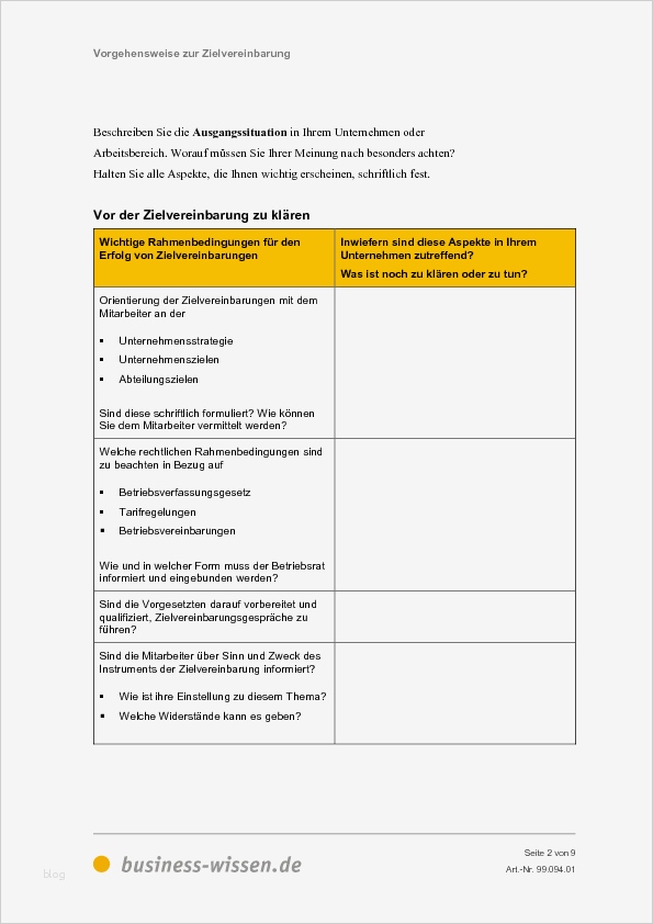 Vorgehensweise zur Zielvereinbarung mit Mitarbeitern