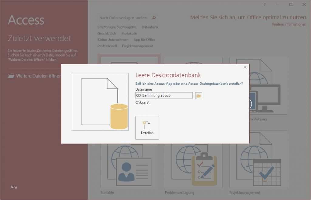 Access 2016 Vorlagen Wunderbar Erste Schritte Anleitung Microsoft Access Datenbank