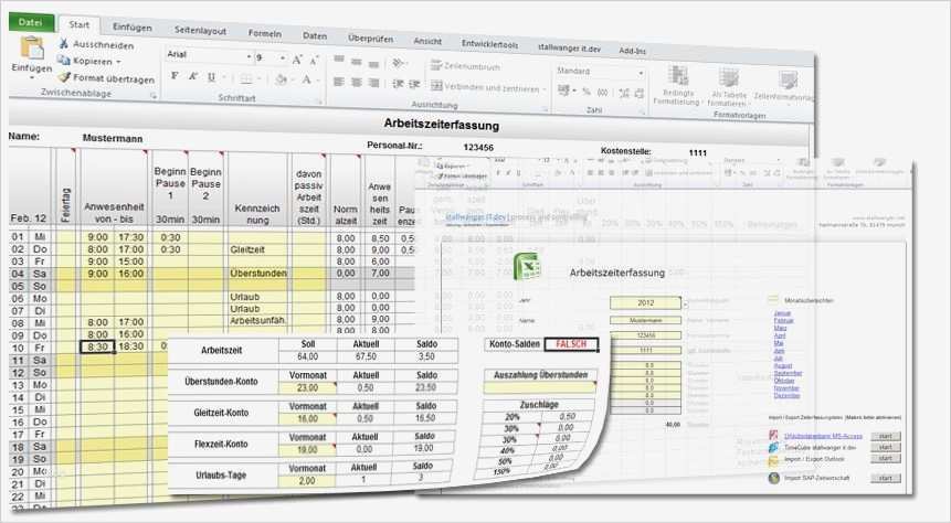 Zeiterfassung Excel