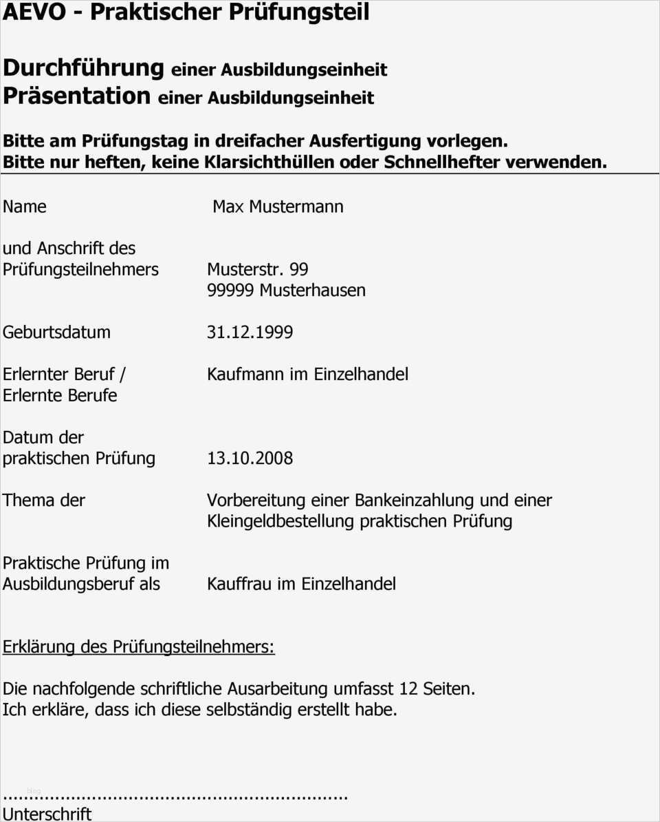 Bitte am Prüfungstag in dreifacher Ausfertigung vorlegen