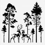 Airbrush Vorlagen Kostenlos Best Of Details About Deers In forest Stencil Craft Fabric Glass