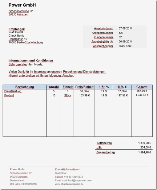 Angebot Vorlage Pdf Erstaunlich Kostenlose Angebotsvorlage In Word Mit