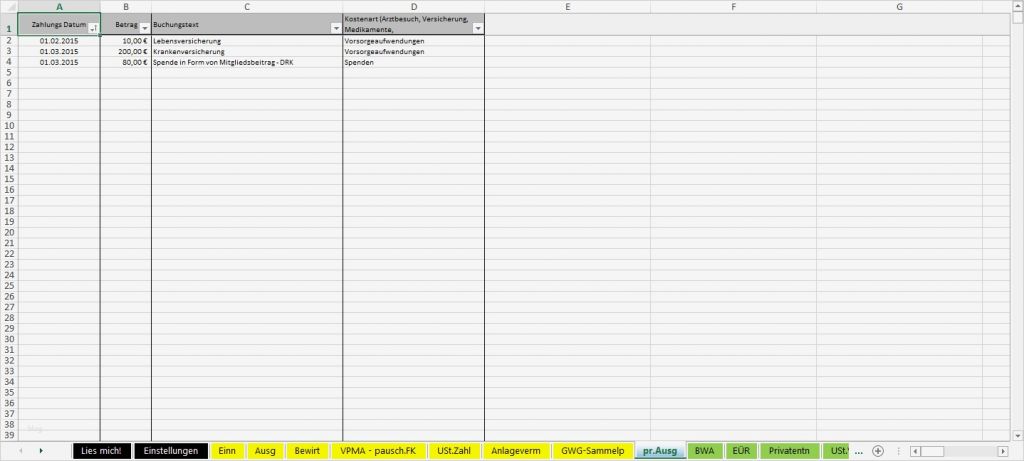 Ausgaben Einnahmen Excel Vorlage Wunderbar Excel Vorlage Einnahmenüberschussrechnung EÜr Pierre