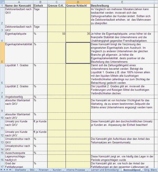 Excel Tool für BSC Balanced Scorecard leicht gemacht