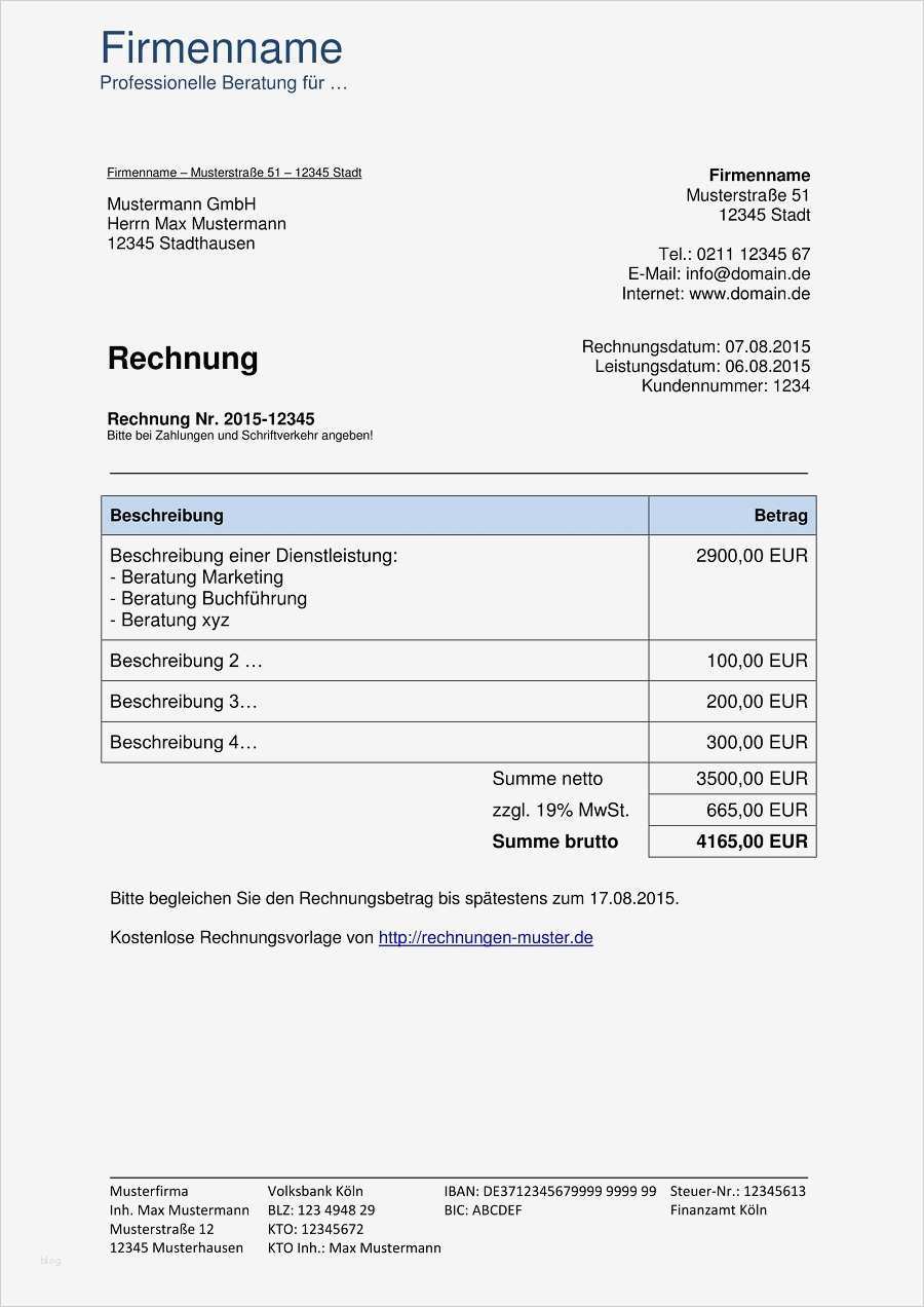 Berichtigungsdokument Rechnung Vorlage Beste ...