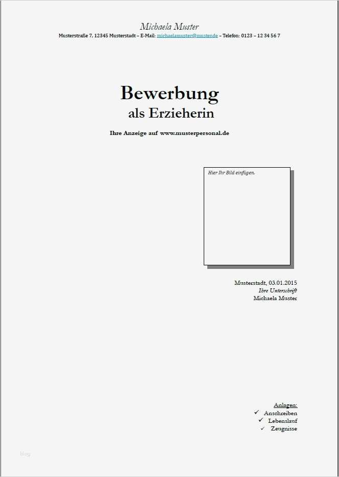 Bewerbung Erzieherin Vorlage Erstaunlich Bewerbung Als Erzieherin