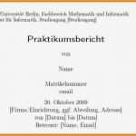 Deckblatt Praktikum Vorlage Erstaunlich 11 Praktikumsbericht Aufbau