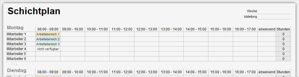 Wochenplan Erstellen Vorlage – Various Vorlagen