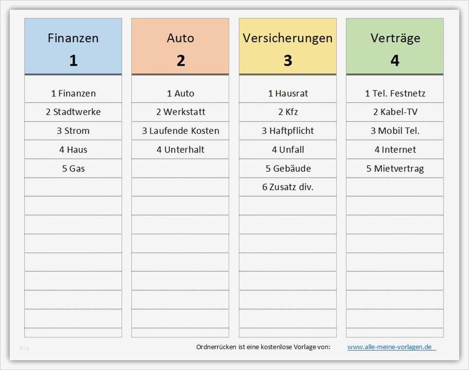 Din A4 ordner Etiketten Vorlage Schönste Vorlage Zur ...