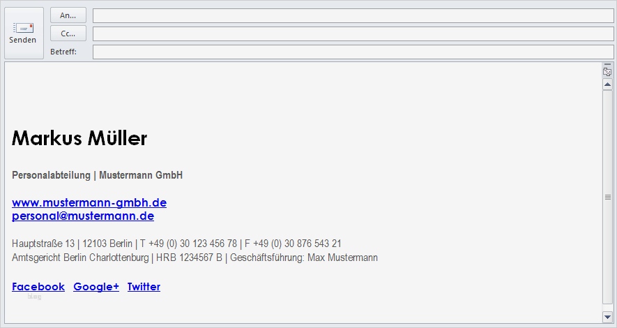 E Mail Signatur Vorlagen