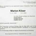 Einladung Trauerfeier Vorlage Gut Zum tode Von Marion Köser Chronik Der Gemeinde Lunestedt