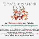 Einladung Weihnachtsfeier Kollegen Vorlage Kostenlos Großartig Weihnachtsfeier Der Fussballer