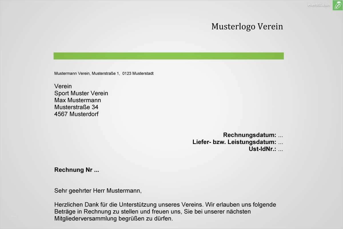 Musterrechnung Verein gratis en everbill Magazin