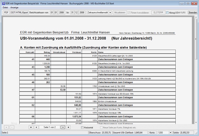 Buchhaltungsprogramm MS Buchhalter Freeware Download