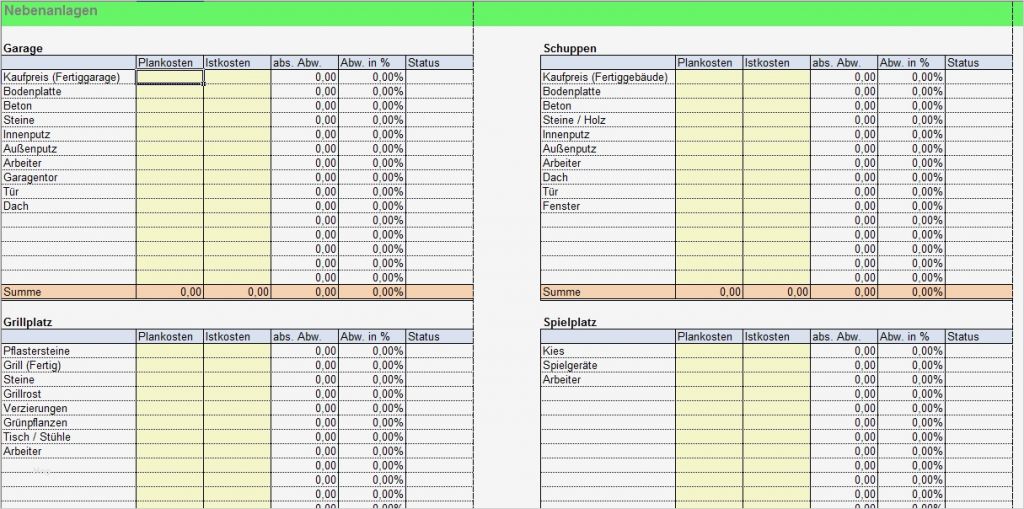 Excel Vorlage Baukosten Süß Baukostenrechner In Excel Kalkulation Und Steuerung Ihrer