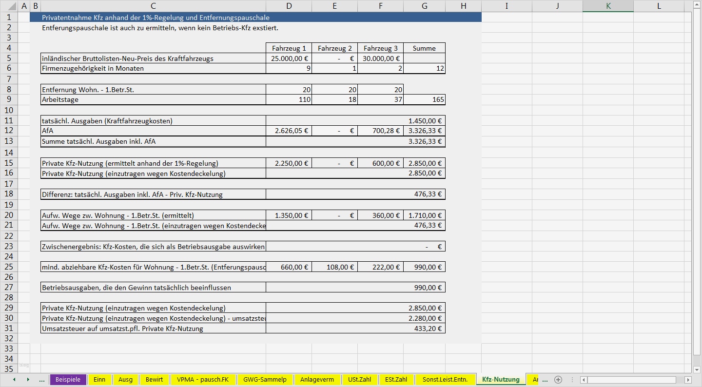 Excel Vorlage EÜR 2017 Pierre Tunger