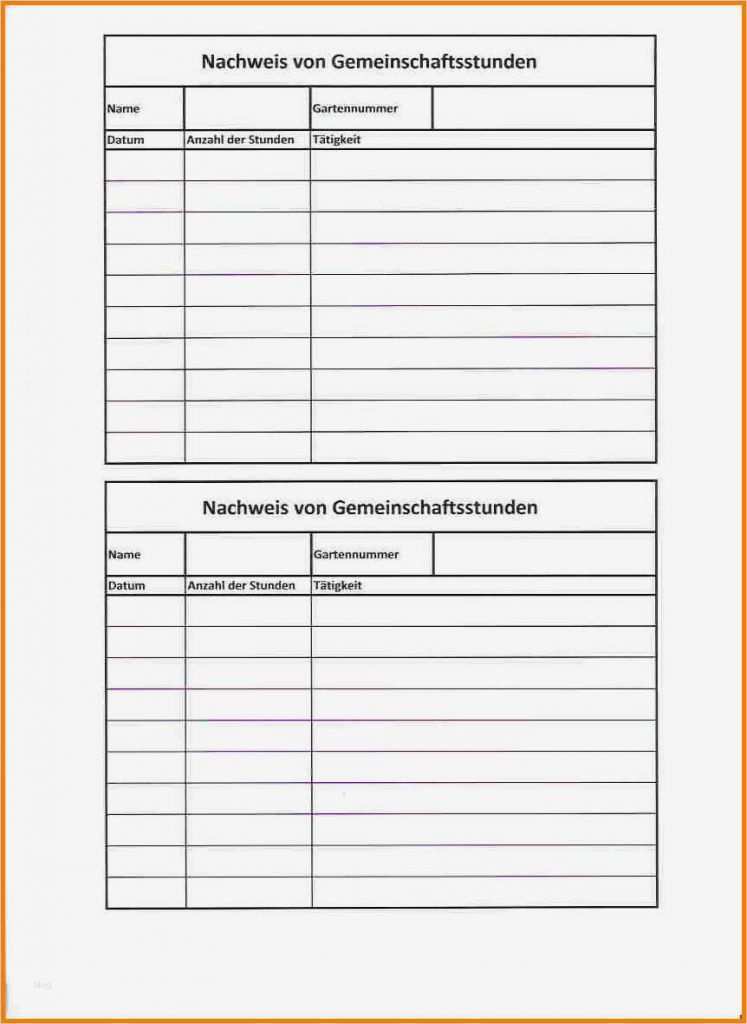 Excel Vorlage Stundennachweis Einzigartig 10 Stundenzettel ...
