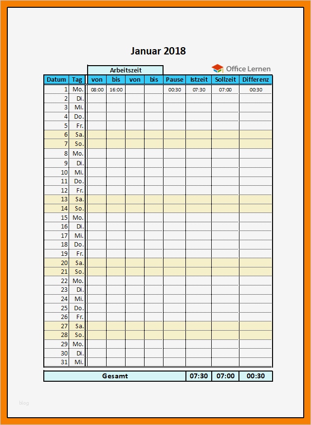 Excel Vorlage Stundennachweis Cool Excel Stundenzettel Vorlage Ideen