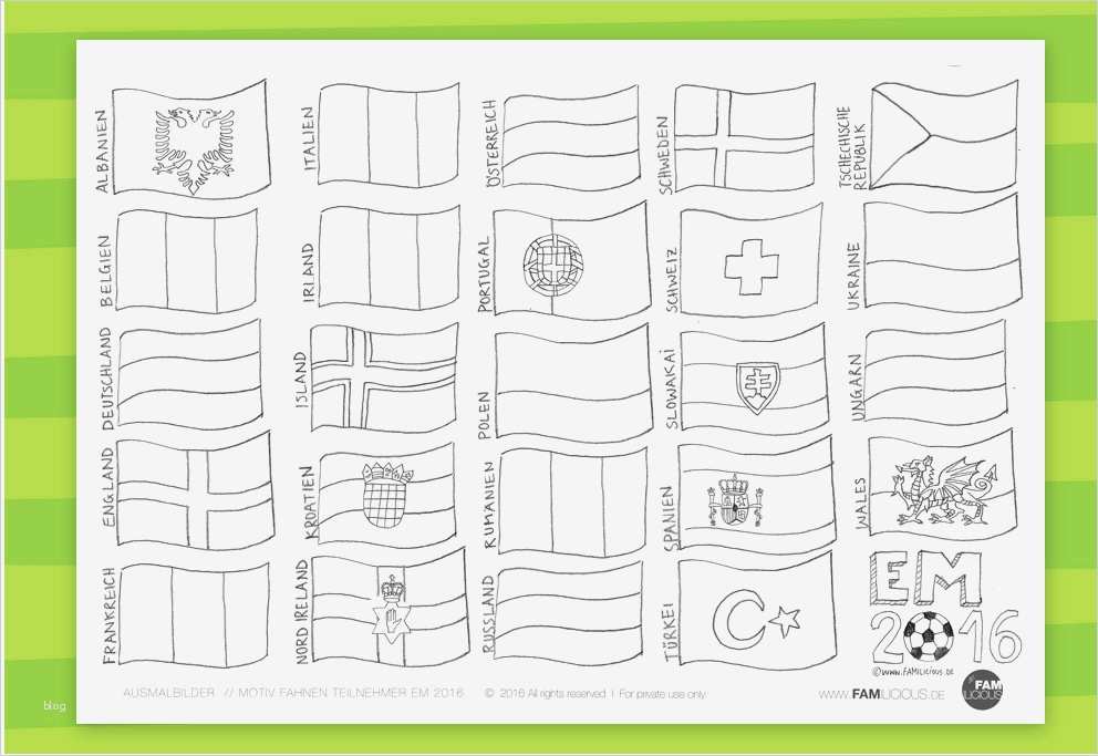 Fahnen Basteln Vorlagen Neu Ausmalbild Fussball Em 2016 | Vorlage Ideen