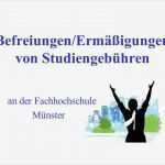 Fh Münster Powerpoint Vorlage Fabelhaft Befreiungen Ermäßigungen Von Stu Ngebühren Ppt