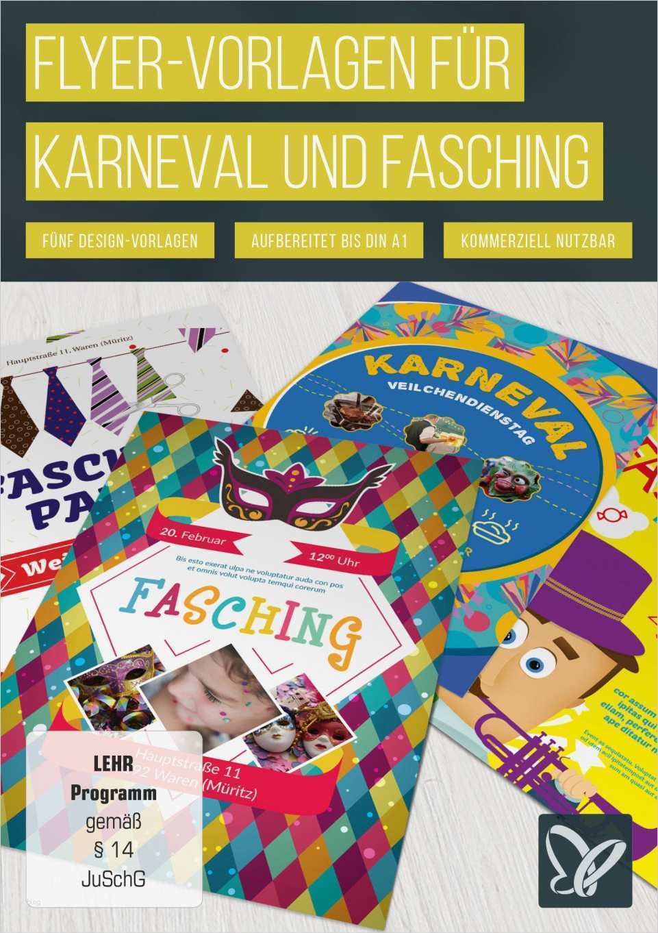 Plakat und Flyervorlagen für Karneval und Fasching