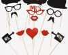 Foto Accessoires Vorlagen Elegant 31pcs Wedding Party Booth Props A Stick Masks