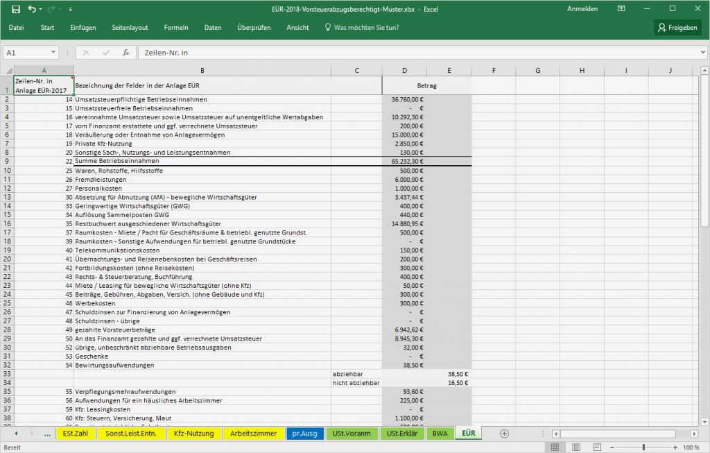 Fußballturnier Excel Vorlage Neu Excel Vorlage Einnahmenüberschussrechnung EÜr Pierre