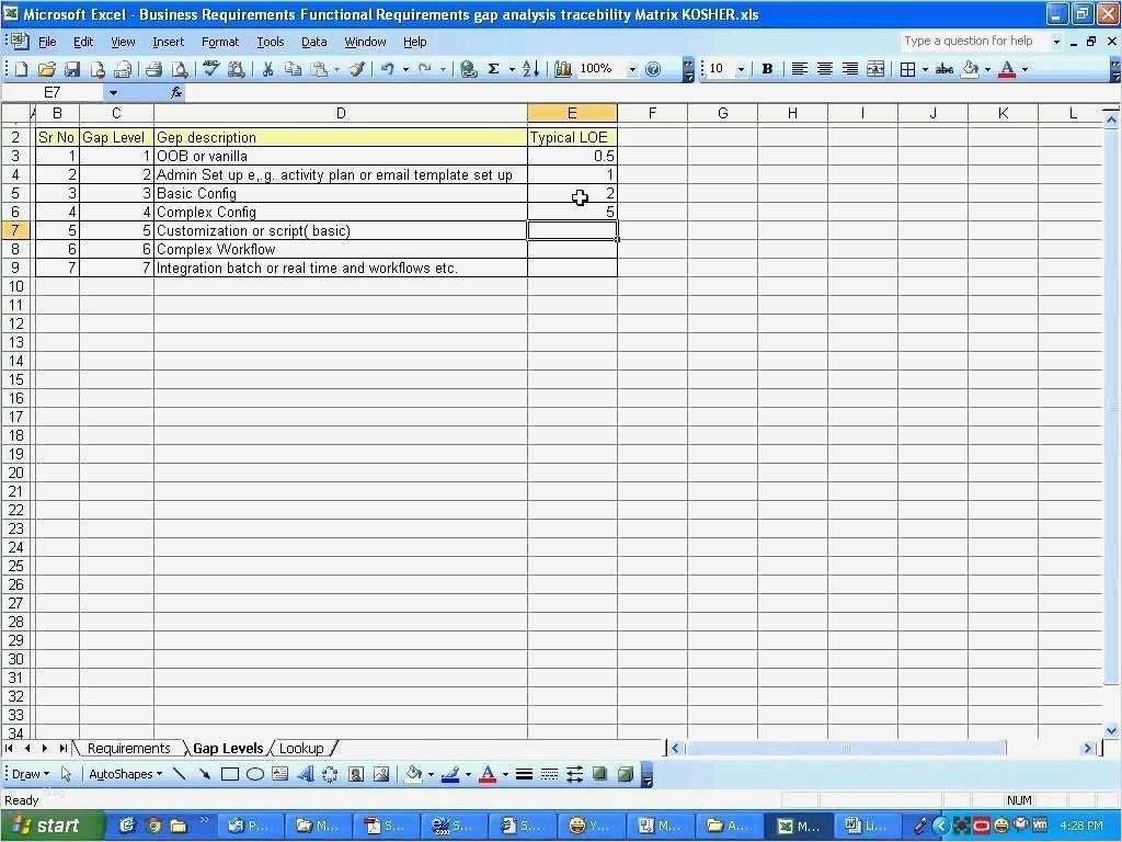 gap analysis template excel 2018 28 images gap