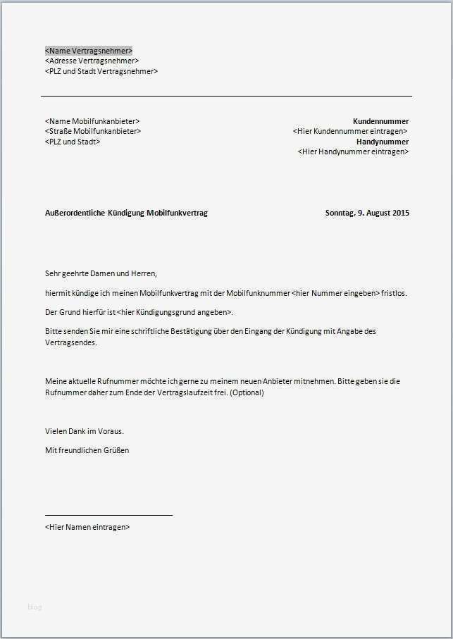 Hausratversicherung Kündigen Wegen Zusammenzug Vorlage Bewundernswert Kündigung Handyvertrag Vorlage Text Word