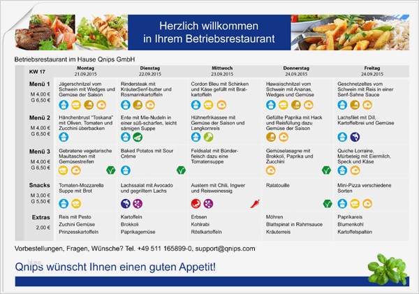 Digitale Speisekarte mit Allergenkennzeichnung für