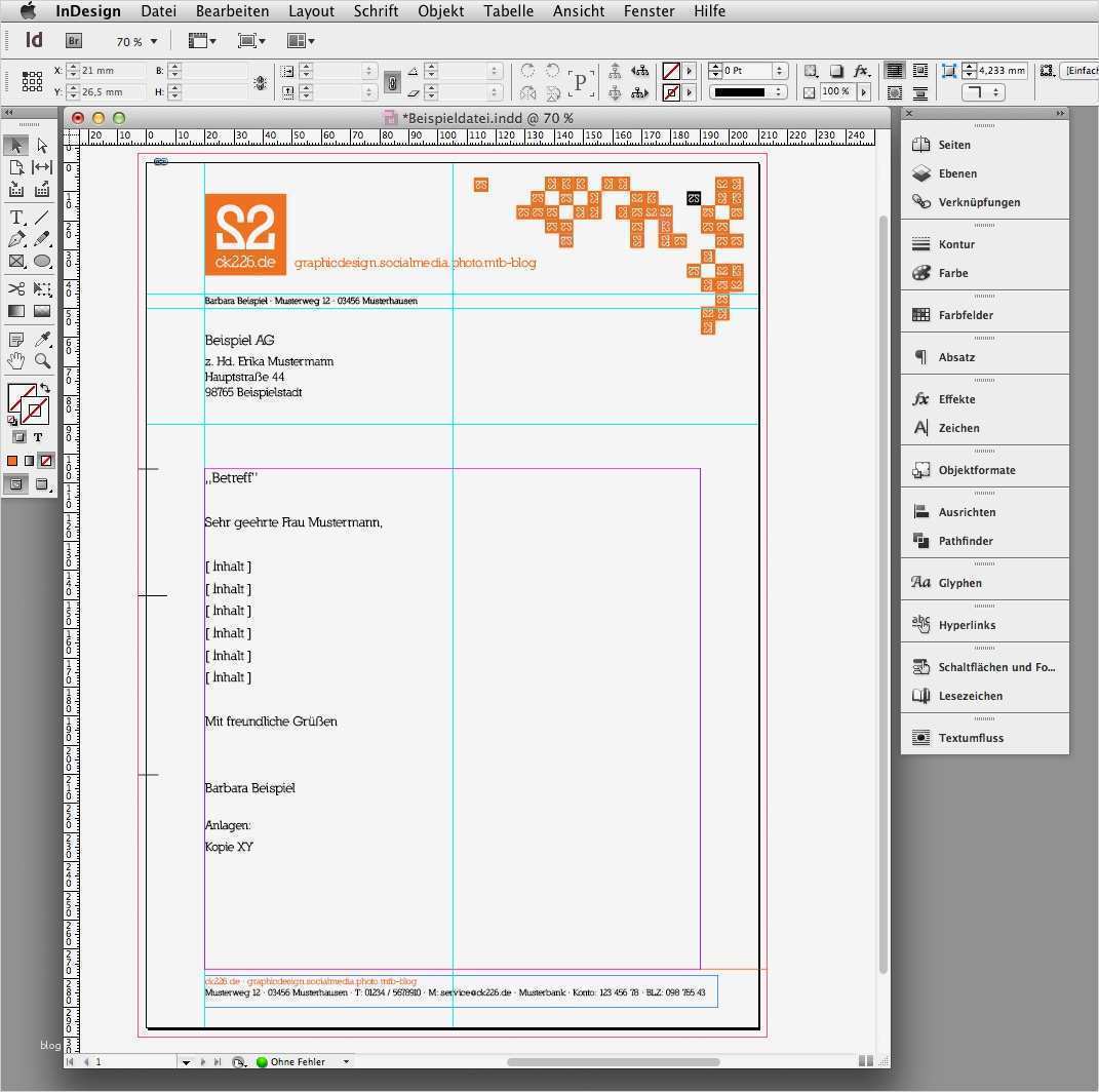 In 6 Steps einen Briefbogen im InDesign erstellen