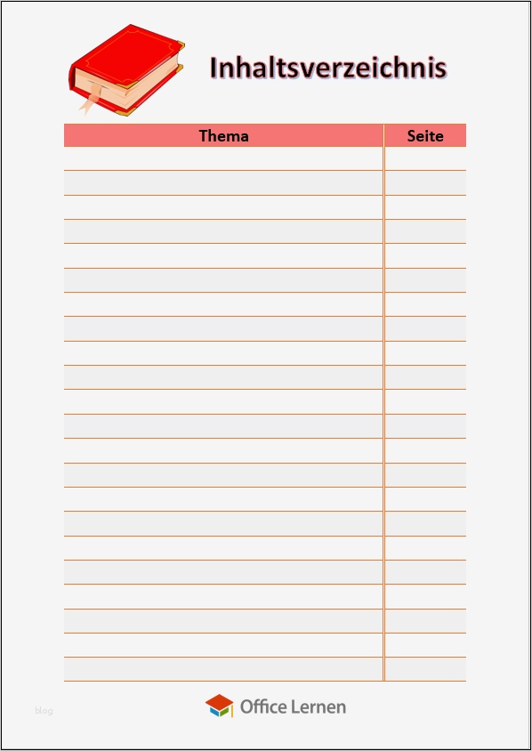 17 Angenehm Inhaltsverzeichnis ordner Vorlage Foto | Vorlage Ideen