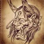 Japan Tattoo Vorlagen Inspiration Oni Mask Drawing Google Search Hannya Mask