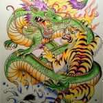 Japan Tattoo Vorlagen Schönste Tiger Vs Dragon Art