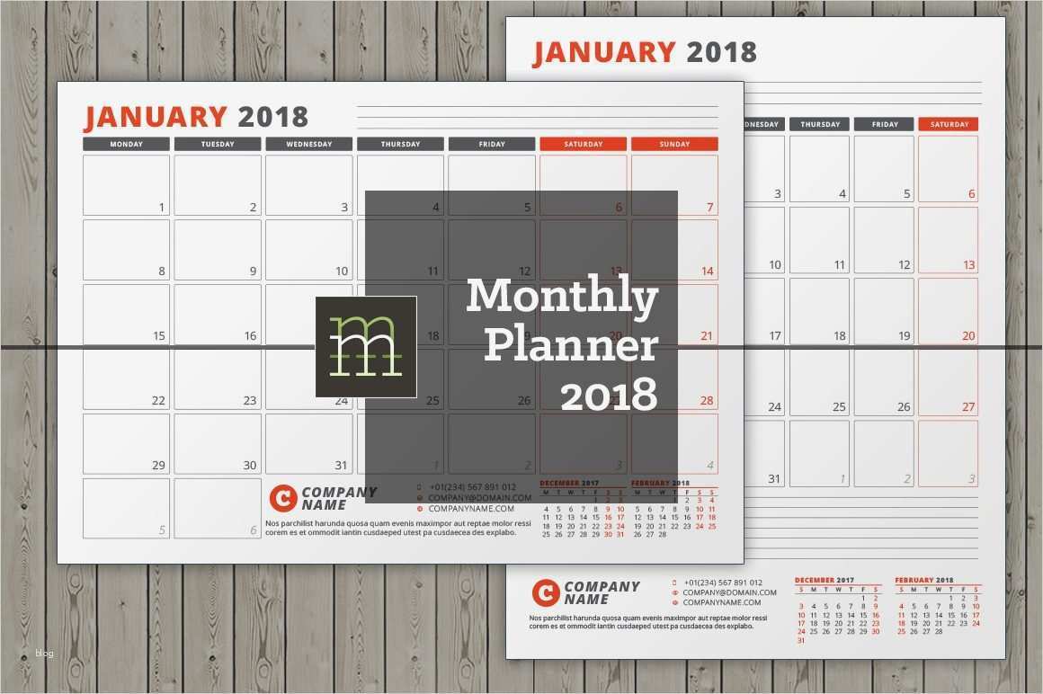 Editierbare monatliche Kalender 2018 InDesign Vorlage