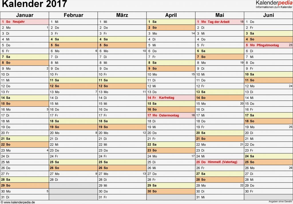 Kalender Vorlage Pdf Erstaunlich Kalender 2017 Zum Ausdrucken In Excel 16 Vorlagen